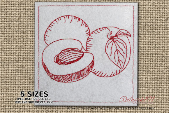 Apricot Fruits with Sliced Redwork