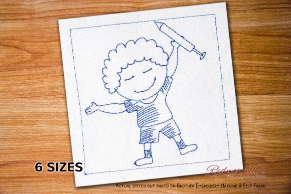 Boy Holding Pichkari Redwork Review for Gifts
