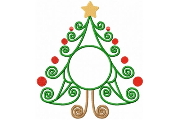 Swirly Christmas Tree Mono