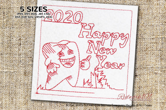 Tooth Cartoon Character with Happy New Year Evaluation